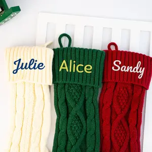 Personalised Christmas Stockingsmonogram Knit Stockings family Embroidered Christmas Stockings With Name Holiday Stockings Christmas Gift