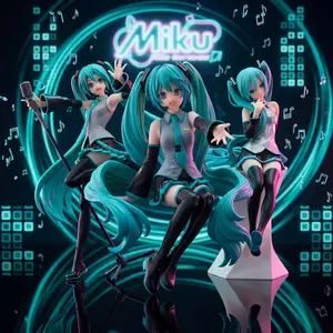 Hatsune Miku Original Outfit Classic Costume PVC Anime Figure Official Figurine Collectible Model Table Ornament Fan Collection Holiday & Birthday Gifts