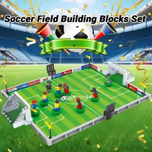 Soccer/Basketball Field Building Blocks Set, Stadium Toy Building Bricks,  Building Blocks Toy, Compatible with Major Brands, high-quality ABS materials and smooth, Productive creativity, Perfect for party, Birthday Gifts, Sport Enthusiasts