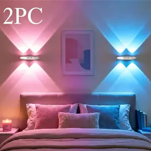 2026 Newest Smart LED Night Light with Motion Sensor – 2 Packs USB Convenient  Charging RGB Gradient Night Light, Stick-On Design, Long-Lasting Battery, Dimmable Magnetic Wall Lamp for Bedroom, Corridor, Entryway & Home Decor, Holiday Ambient Lighting