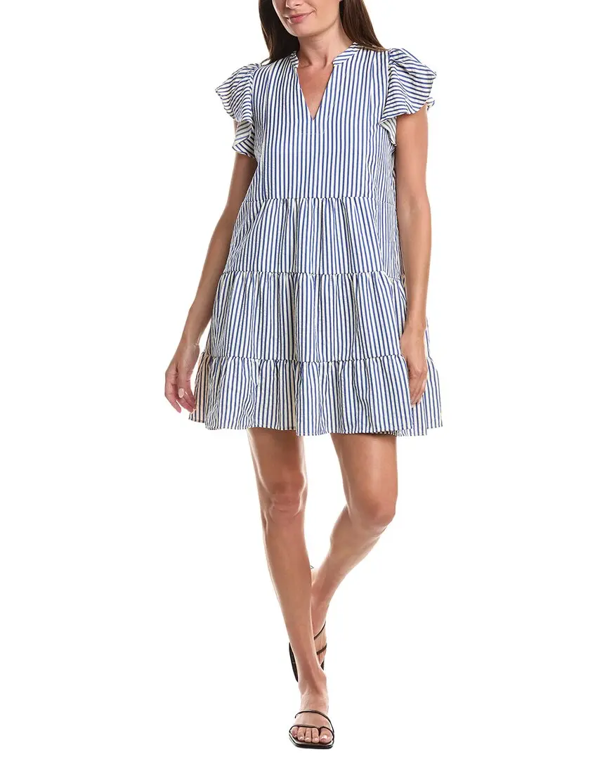 CeCe Ruffle Tiered Seersucker Mini Dress
