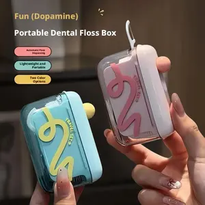 Travel Floss Box Storage Case with Automatic Dispenser, Portable and Refillable, Ideal for Home, Restaurant, and Travel Oral Care