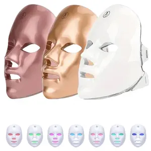 Rechargeable LED Mask Light, 7 Color Facial Care Tool for Valentine's Day & Holidays, Built-In Rechargeable Battery, New Condition