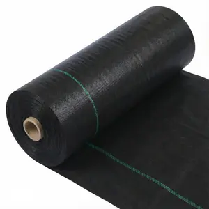 Weed Barrier Fabric 4Ftx100Ft, Heavy Duty 3.2Oz Woven Geotextile Fabric with Water Permeability & Superior Weed Control, Weed Cloth for Garden Ground Driveway Landscaping, Polypropylene, Pre-Cut Lines