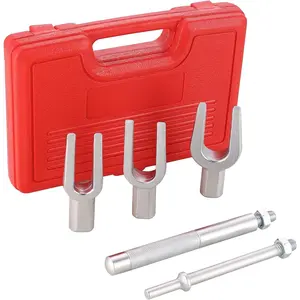 5-Piece Ball Joint Separator Set, Pickle Fork Tool Set, Tie Rod Removal Tool for Car Van Light Truck, Ball Joint Remover for Pitman Arm Removal with Air Hammer Adapter & Striking Handle