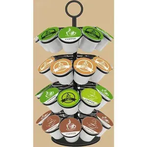 360-Degree Spinning Coffee Pod Organizer, Detachable Countertop Storage for 36 K-Cups, Reusable Kitchen Carousel, Space-Saving Holder for Single-Serve Pods, Easy-Access Rotating Dispenser