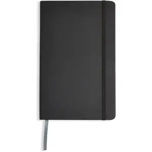 Classic Lined Writing Notebook for Note Taking and Journaling, Hardcover with Elastic Closure, 240 Pages, 5" x 8.25", Black
