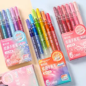 Glitter Gel Pen Set, 6 Counts/set 1.0mm Fine Tip Large Capacity Colored Drawing Pen, Sparkle Paint Pen for DIY Craft Making, Coloring, Doodling