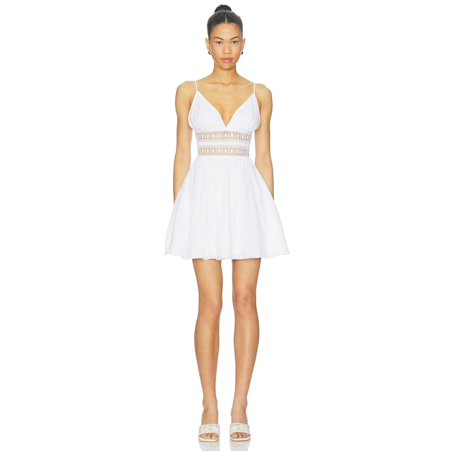 Poupette St Barth Emilie Mini Dress in Optic White Plain