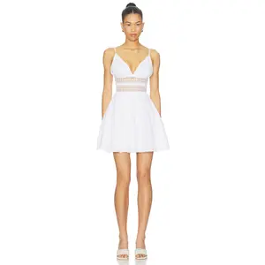 Poupette St Barth Emilie Mini Dress in Optic White Plain