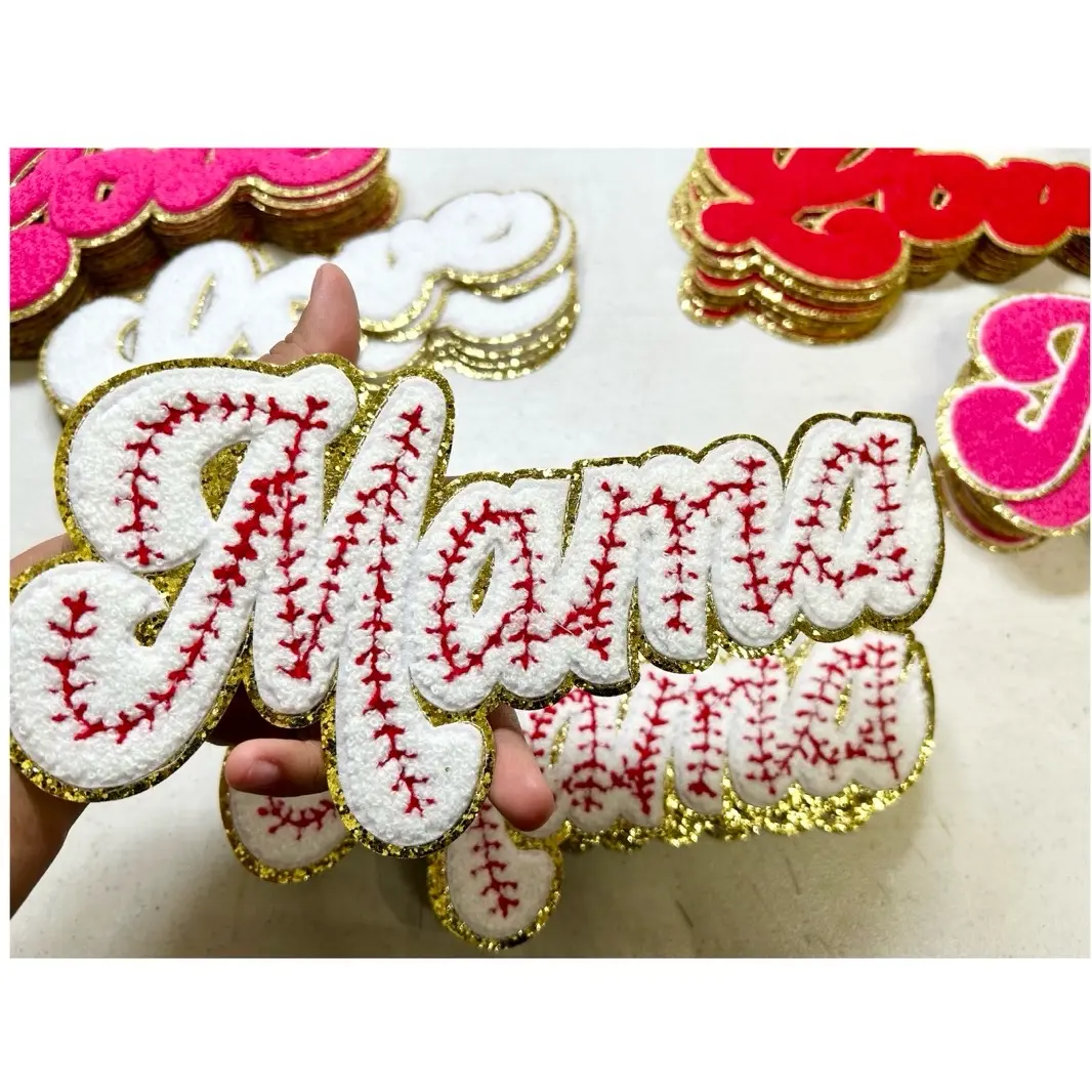 Mama iron on patches, mama baseball iron on patches, mama cute sequin iron on patches