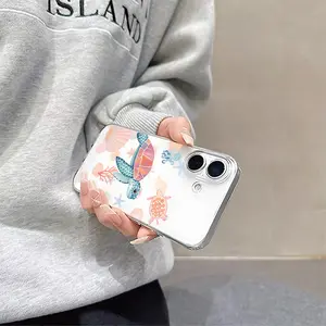 Cute underwater turtle and shell pattern pattern, anti drop, anti slip, transparent TPU all inclusive lens phone protective case, suitable for iPhone 17 16 15 14 13 12 11 XS X and other series models, can be given as a gift to friends or family