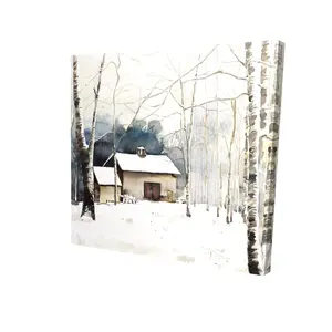 360 Stand 24x24 in. Small Winter Barn Print - Rustic Charm Artistic Nature Wall Art, Outdoor Landscapes, Trees, Bedroom Decoration, Home Supplies Decor Display, Home Decor Products, Artwork