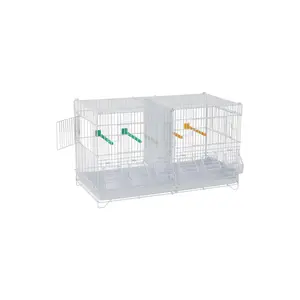 Garvee Stackable Breeding Bird Cage - Divided Center with Removable Divider & Tray - Lockable Casters - Ideal for Conure, Macaw, Budgie, Cockatiel, Lovebirds, Parakeet, Small Bird - Small Pet Habitat