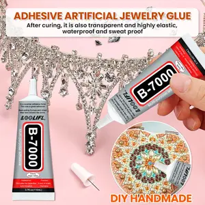 B7000 Glue with Rhinestone Applicator , Clear B-7000 Glue with Precision Tip Art Dotting Stylus Pens Super Glue Adhesive for Phones Repair Jewelry Bead Nail Crafts DIY (110ML/ 3.8fl.oz)