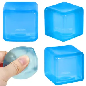 2026 New Model 5cm ( 1.98inch ) Medium Pocket-Sized Slow-Rebound Ice Cube Stress Ball, Blue Soft Stress Relief Toy, Used to Relieve Anxiety and Stress, Adult Home Supplies.Mother's Day Gift