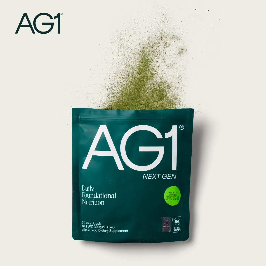 AG1 Next Gen Refill Pouch, Greens Powder Supplement | Improve Gut Health | Multivitamin, Probiotic, Gluten Free, Vegan and Keto Friendly | 75 Vitamins - (30-Serving Pouch Only)