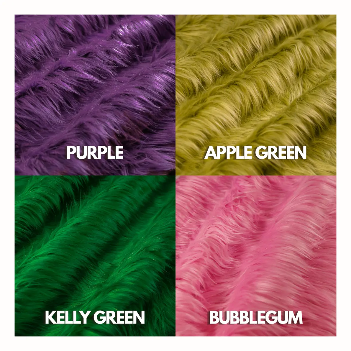 FabricLA Pre-Cut Shaggy Faux Fur Square Fabric - Sewing Craft Kit for DIY Set, Adults' Accessory Making, Customized Gifts