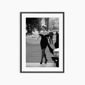 Princess of Wales, Photography Print, Revenge Dress, Princess Diana, Retro Poster, Black and White Wall Art, Museum Grade Photography Poster