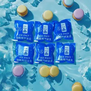 100pcs 40mm Self-Water Ice Packs, Food Grade Disposable Insulation Bags, Reusable Refrigerated Ice Pouches for Vendors and Commercial Use