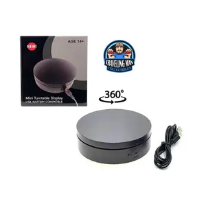Mini Turntable Display 4.75” - Black for displaying die cast collectibles - USB or Battery compatible