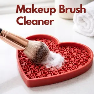 Heart Shaped Makeup Brush Cleaner Pad, Beauty Tool Gift