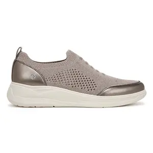 LifeStride Womens Timeless Metallic Slip On Sneakers Shoes Casual - Grey