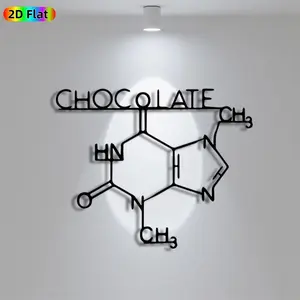 1pc Minimalist Chocolate Molecule Metal Wall Art, Minimalist Chocolate Molecule Statue Mural, Iron Craft, Perfect for Living Room, Office Wall, Indoor/Outdoor Decor, Highquality Engraving,Christmas Decor, Ideal Gift for Science Enthusiasts