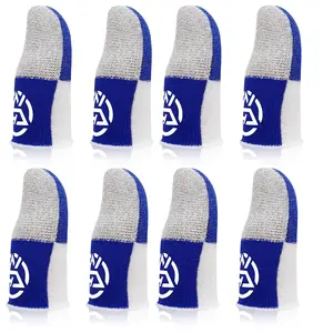 4 Pairs Fabric Gaming Finger Sleeves, Ultra-Thin Breathable Touch Screen Thumb Sleeves, Anti-Sweat Sensitive Conductive Finger Cots for PUBG Mobile CODM MLBB, Compatible with iPhone Samsung iPad All Smartphones, Gaming Accessories