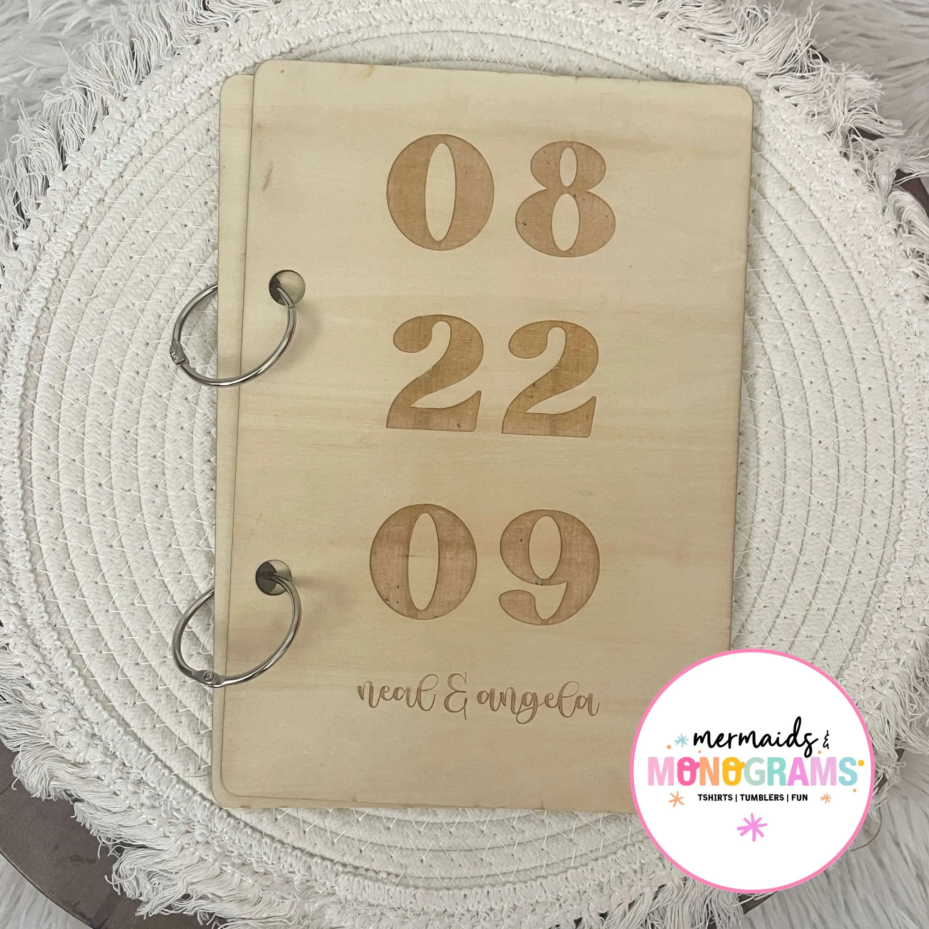 Custom Wedding Date Card Holder | Personalized Laser Engraved Wooden Keepsake | Engagement or Anniversary Gift | Bridal Shower Memory Binder