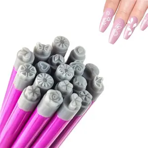 3/4/6/10/15/30PCS Nail Art Stamp Stamps Pen,Nail silicone printing pen, Flower Stamper Pen for Women Girls, DIY Kit for Nail Art with Various Patterns,DIY personalized nail dot and flower graffiti tool, nail artist printing tool, Nail Art Tools