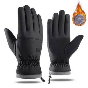 Men's winter warm gloves outdoor velvet thick non-slip touch screen ski cycling gloves