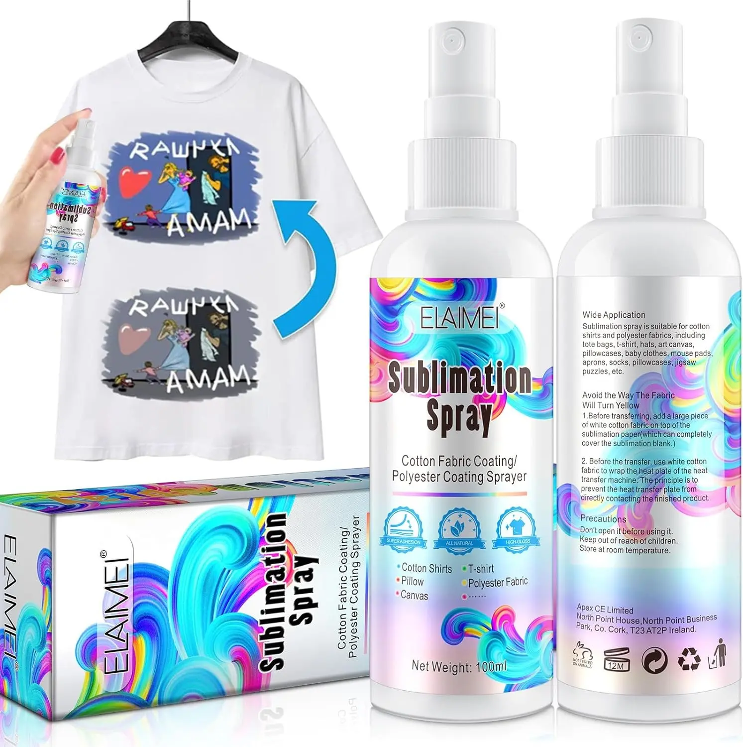 Upgrade Sublimation Spray for Cotton, Quick Dry High Gloss