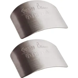 Finger Guard for Safe to Slice Cutting Vegetables Fruit- 2PCS, Stainless Steel Finger Hand Protector Kitchen Tool Guard, Gifts for Wife, Mothers, Children, Classmates and Neighbors; HOME QHQ-SHININGLIFI