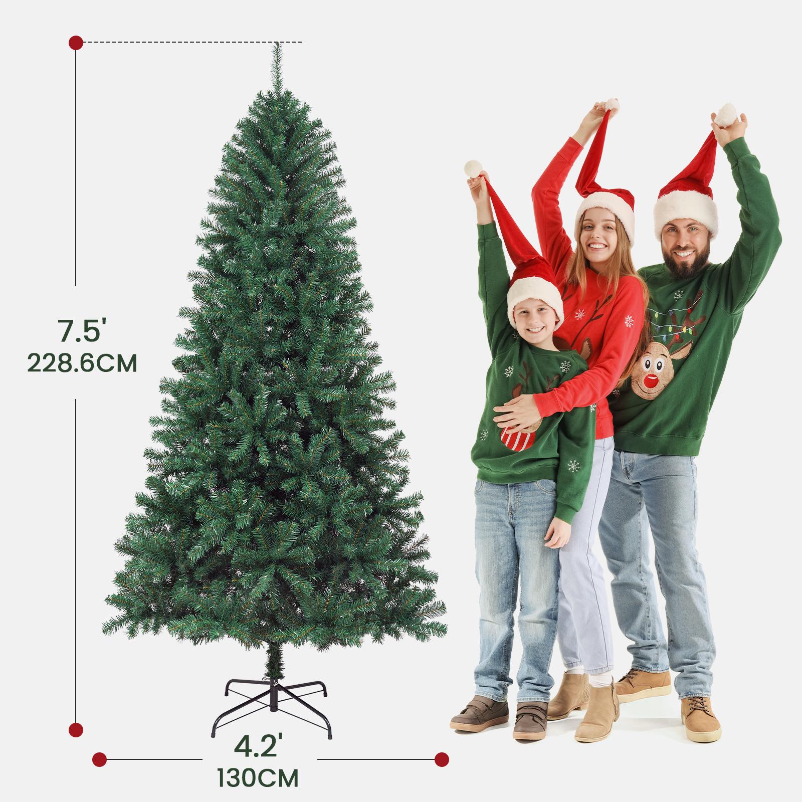 6FT Artificial Holiday Christmas Tree, Premium Hinged Spruce Holiday Xmas Tree for Home, Office, Party Decoration with 1000 Branch Tips, Easy Assembly, Metal Hinges & Foldadble Base, Green