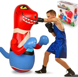 Inflatable Punching Bag for Kids | T-Rex Dinosaur Bop Bag Inflatable Punching Toy for Boys, Girls and Children of All Ages | Double Thickness Dinosaur Inflatable Punching Toy (47” Tall)