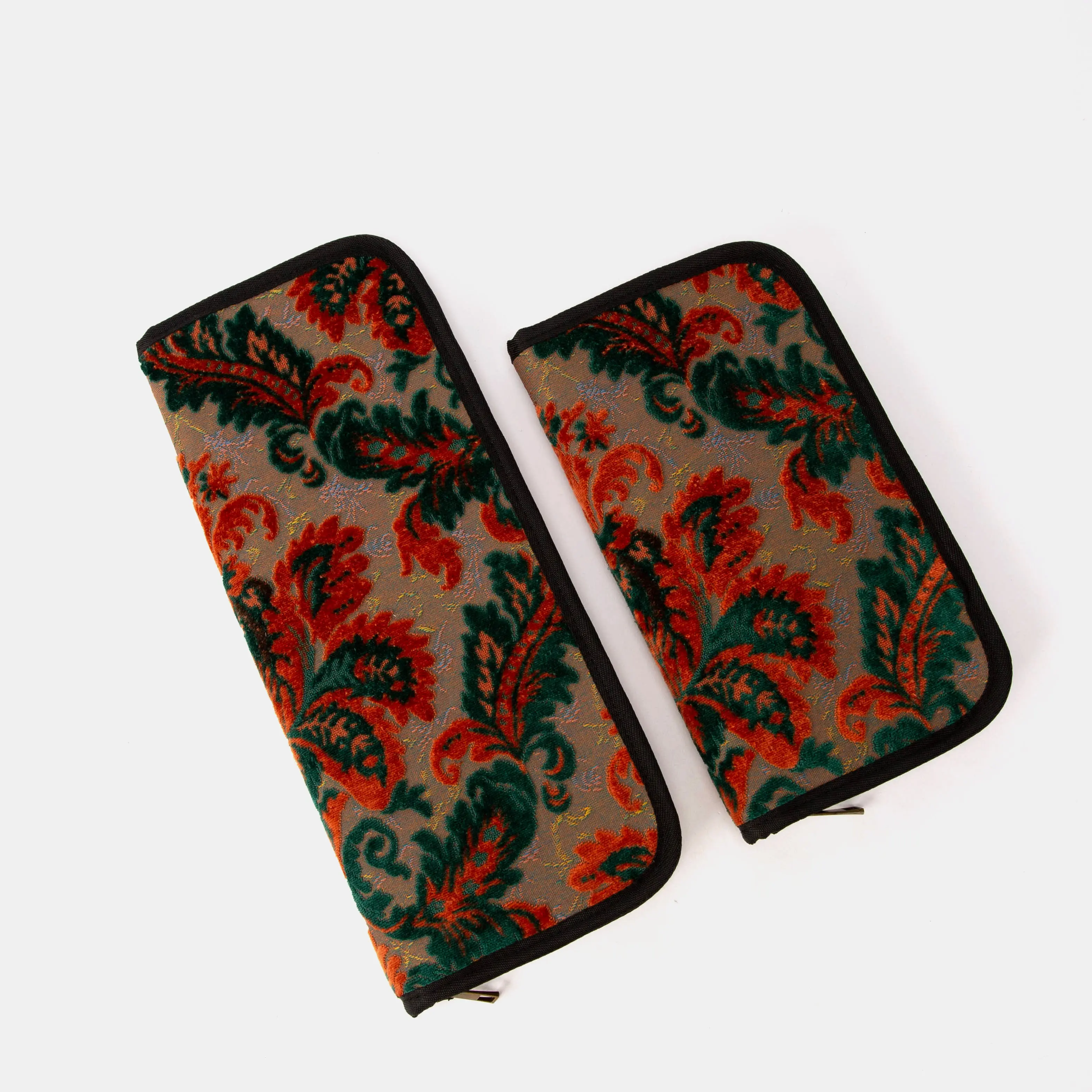 Burnout Velvet Revival Jade Carpet Needle Case Storage Bags