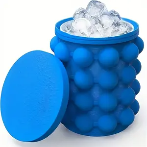 Silicone Ice Bucket Maker - Quick Release Ice Cube Tray, Ice Ball Trays, Easy-Release Silicone Ice Molds for Chilling Cocktails, Whiskey, and Drinks - Perfect for Parties and Holidays, Home Bar Accessories, Ice Cubes Maker