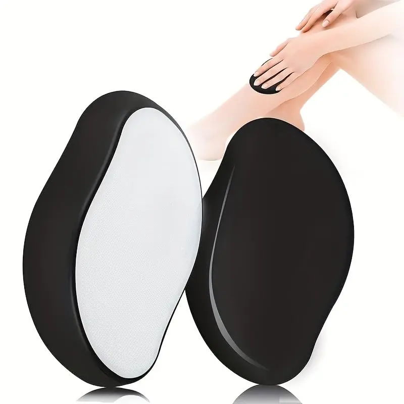 Painless Glass Hair Eraser, Innovative Fine Grit Crystal Body Shaver for Smooth Skin, Effortless Removal Tool (Black)