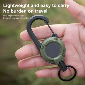 Outdoor Retractable Wire Rope Sliding Keychain with Iron Cable Retractable Tool Key Ring ABS Steel Wire 0.9mm Diameter 60cm Length