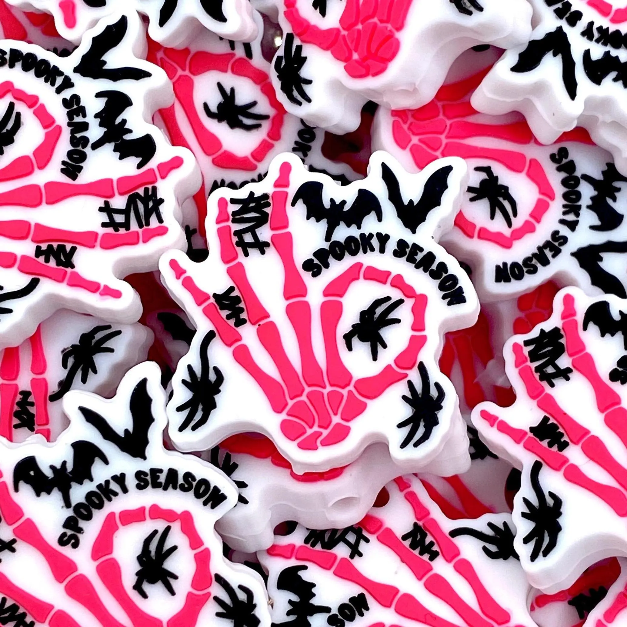 1pc Spooky Season Silicone Focal Beads | Halloween Skeleton Craft Beading DIY Supplies Beaded Pens