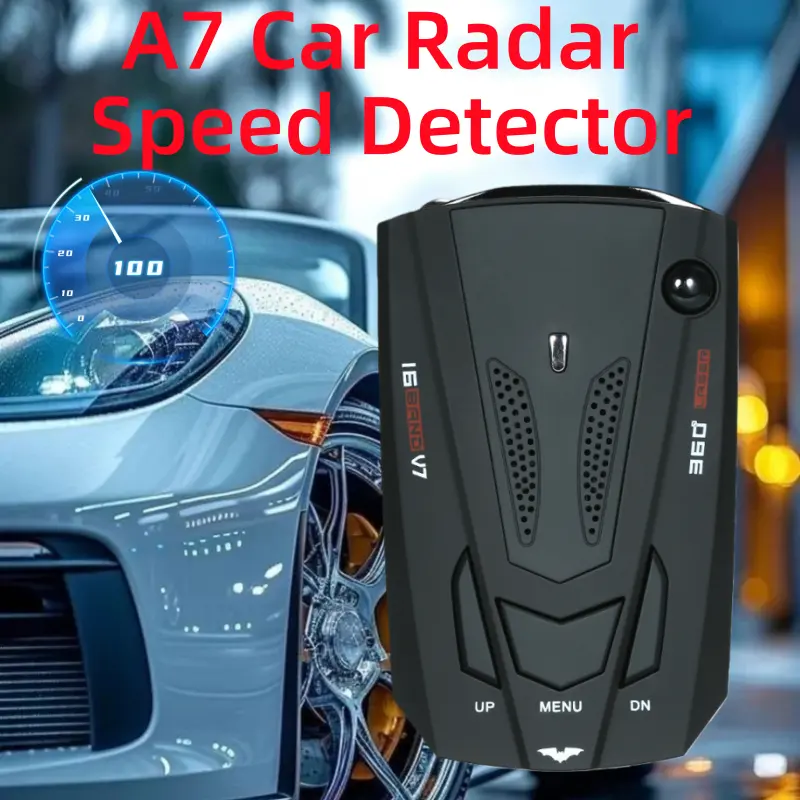 Compact Matte Radar Detector for 12V Gasoline Vehicles, Anti-Scratch Car Security Alert Unit with LCD Screen, 360° All-Around Sensing, Real-Time Display, Voice Alert, 3-Level Adjustable Alarm Volume-1-Key Mute, Easy Plug-and-Play Vehicle Auxiliary Gadget,