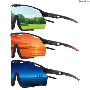 Oversized Shield Polarized Sports Sunglasses, Photochromic Color Changing UV400 Wrap Around Shades