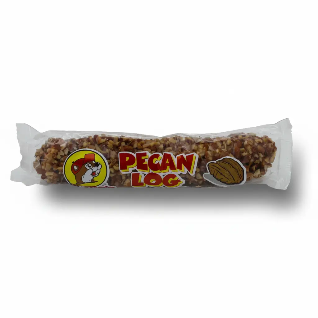 Buc-ee's Pecan Log Classic Southern Candy - Creamy Vanilla Nougat, Buttery Caramel, Natural Corn Base, Soft Sugar-Flavored Holiday Snack Treat