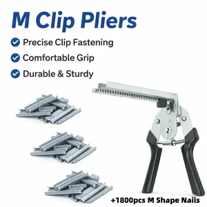 Type M Nail Ring Pliers Kit With 1800pcs M Zinc Alloy Hog Rings, Nail Ring Pliers for Fencing, Repair Hand Tools for Animal Cages, Wire Fencing