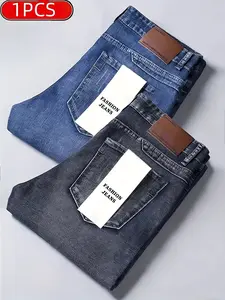 2 Colors Men's Jeans | Timeless Classic, Comfortable Stretchy Straight-Leg Fit, Perfect for Casual Business, Everyday Leisure, And Travel