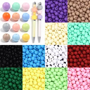 10-100pcs/lot 6/8/10/12/14/16/18/20mm Colorful Round Acrylic Beads Loose Spacer Beads For Jewelry Making DIY Necklace Bracelet