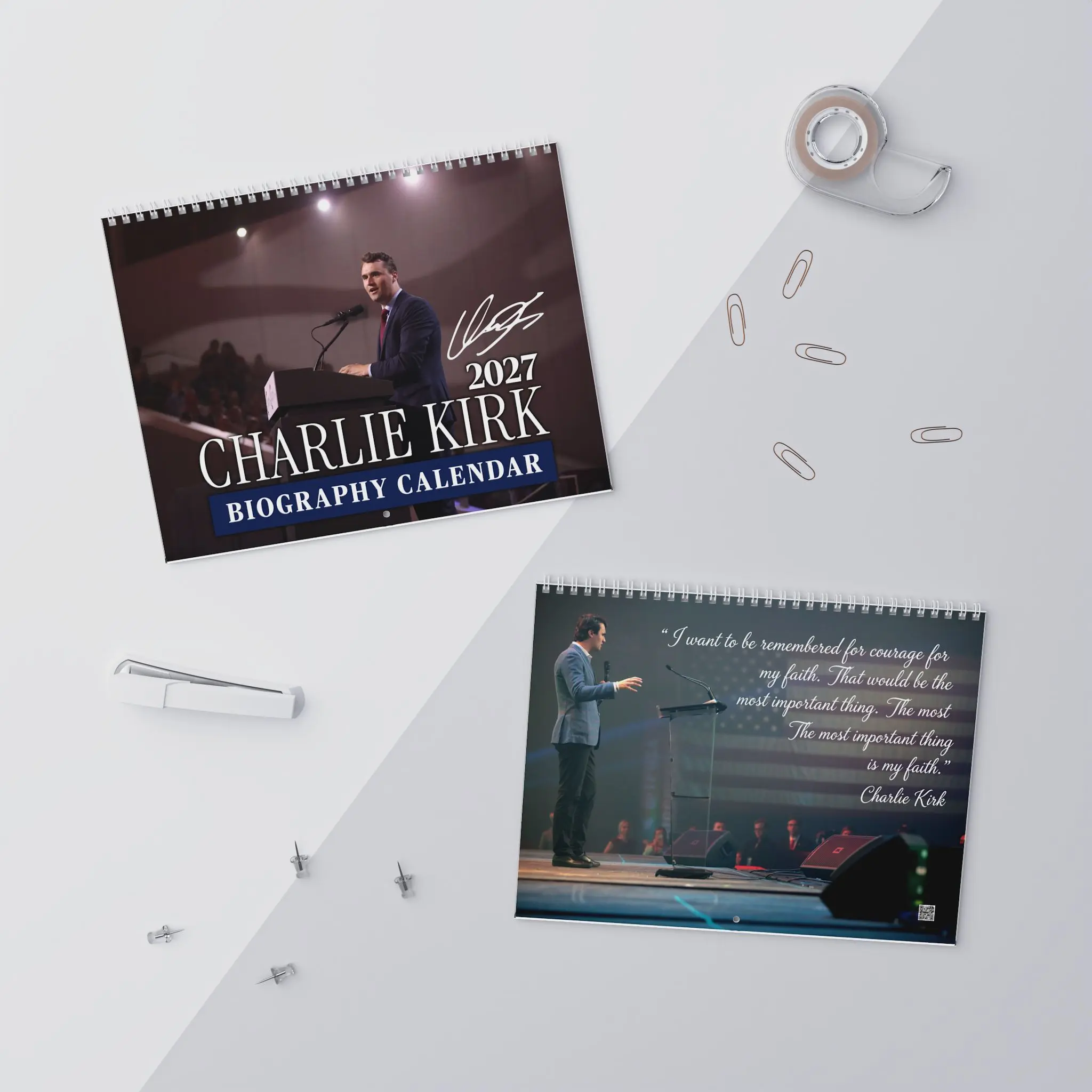 Charlike Kirk Biography 2027 Calendar - 8" x 11.5" Hole