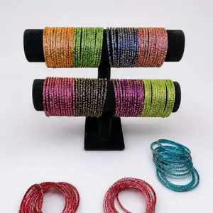 Glass Bangles Set 12pcs  Bangles Vibrant Colors for Festive Wear size 2.6” and 2.4” Perfect for Celebrations and Parties