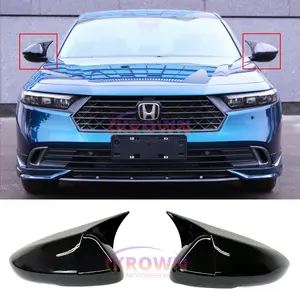 FITS 2023-2026 11TH GEN HONDA ACCORD GLOSS BLACK HORN STYLE MIRROR CAP COVER OVERLAY